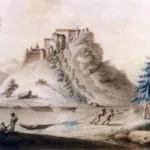 Historická maľba Oravského hradu z roku 1800.