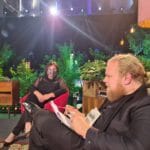Na fotografií - riaditeľka Oravského múzea Mária Jagnešáková s moderátorom programu odovzdávania cien.