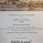 Diplom "pamiatka roka 2019".