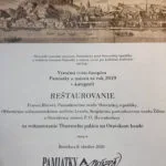 Diplom "pamiatka roka 2019".