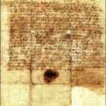 Sken zakladacej listiny sídla Námestovo z roku 1588.