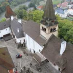 Fotografia z nácviku hasičského zásahu v priestoroch Oravského hradu. 2