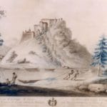 Oravský hrad z východu, vyobrazenie z roku 1800.