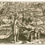 Dobové vyobrazenie popravy účastníkov povstania gašpara Piku z roku 1672.