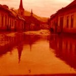 Povodeň v Dolnom Kubíne na historickej fotografií