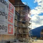 Archívna veža počas obnovy - fotografia zachytávajúca rekonštrukčné práce 3