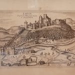 Hrad Šariš - dobová rytina veduty