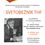 Plagát na podujatie "svetobežník Teodor Herkel Florin".