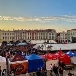 Pohľad na námestie s trhmi v Novom Jičíne