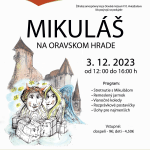 Plagát ku podujatiu Mikuláš na Oravskom hrade 2023.