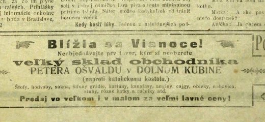 O čom písali oravské noviny v decembri pred 100 rokmi