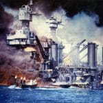 Loď USS West Wirginia po nálete na Pearl Harbour, 7. 12. 1941 (zdroj dokumentácia OM)