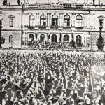 Demonštrácia obyvateľov na obranu ČSR v Prahe, 1938 (zdroj zbierkový fond OM H-6941)