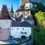 Pohľad na Oravský hrad z juhu, súčasnosť. Oravské múzeum P. O. Hviezdoslava