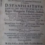 Titulný list publikácie LAUDATIO FUNEBRIS STANISLAI THURZO DE BETHLENFALVA, 1626. Oravské múzeum P. O.