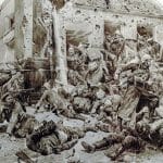 Boj nemeckej a ruskej armády na východnom fronte prvej svetovej vojny, 1915.