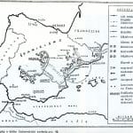 Mapa bojov československých interbrigadistov v Španielsku, 1936 – 1938.