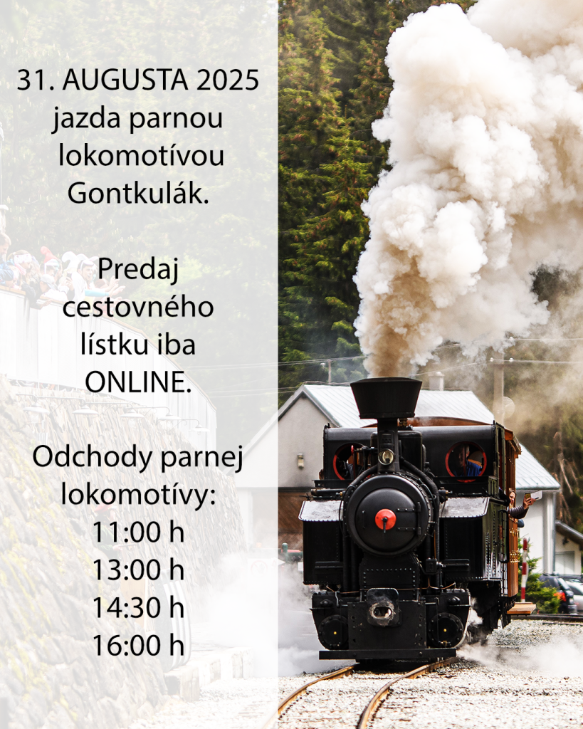 gontkulák jazda parnou lokomotívou 31.08.2025