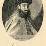 Gróf Juraj Thurzo na dobovej medirytine, 1608.