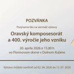 Pozvánka na vernisáž výstavy Oravský komposesorát a 400. výročie jeho vzniku