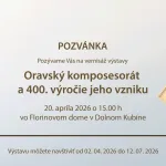 Pozvánka na vernisáž výstavy Oravský komposesorát a 400. výročie jeho vzniku