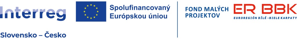 Logo interreg SK-CZ a logo Fond malých projektov Euroregión Bíle- Biele Karpaty