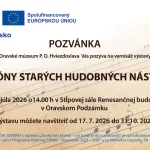 Pozvánka na vernisáž výstavy Nové tóny starých hudobných nástrojov