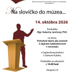 Plagát k podujatiu Na slovíčko do múzea - október 2026