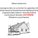 oznam o zatvorení Hájovne