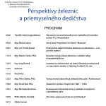 Program konferencie Perspektívy železníc a priemyselného dedičstva