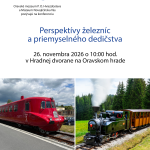 Plagát na konferenciu Perspektívy železníc a priemyselného dedičstva