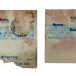 Sken zničenej korešpondencie farbiarne Schiffer v obci Slanica (1912-1913).