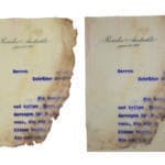 Sken obchodnej dokumentácie farbiarne Schiffer v obci Slanica (1912-1913).