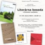 Plagát ku podujatiu "Literárna beseda s Antonom Laučekom 2019".