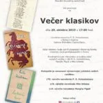 Plagát ku podujatiu "Večer klasikov 2019".